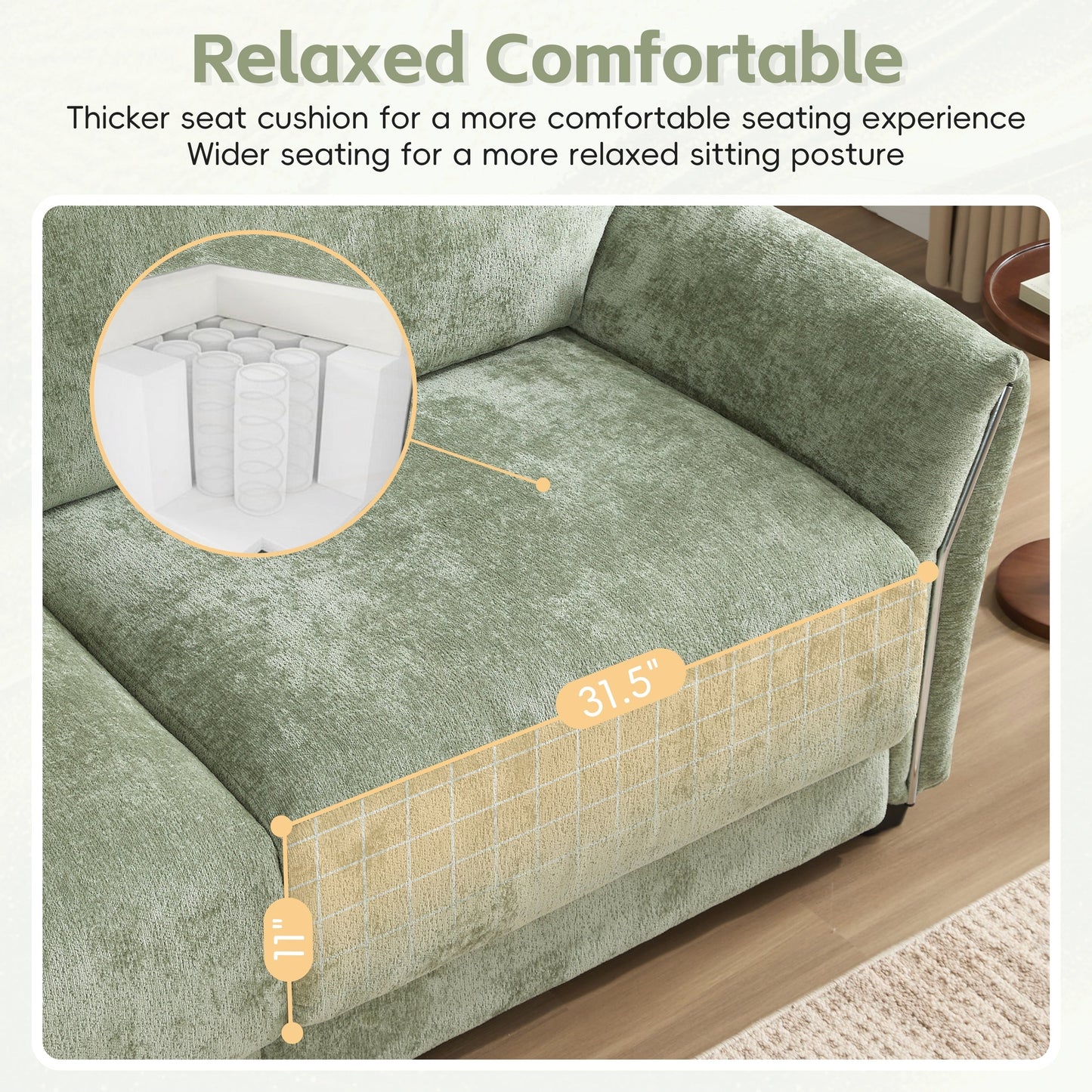 Forme en U avec coussin d'assise extra-large