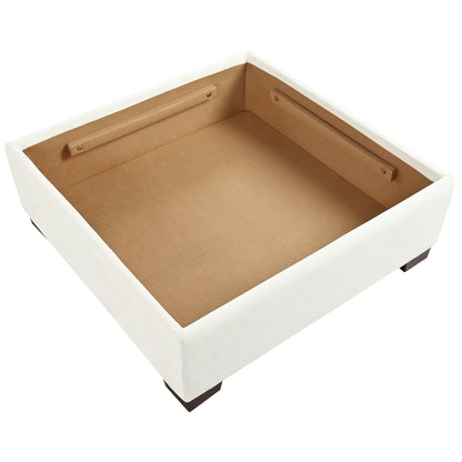 Canapé sectionnel 6 places en lin en forme de U avec 2 poufs de rangement amovibles pour le salon et les home cinémas