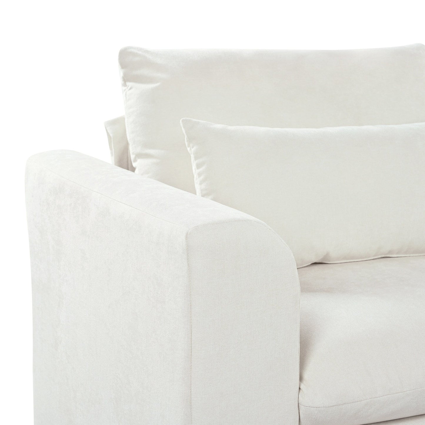 Canapé sectionnel 6 places en lin en forme de U avec 2 poufs de rangement amovibles pour le salon et les home cinémas