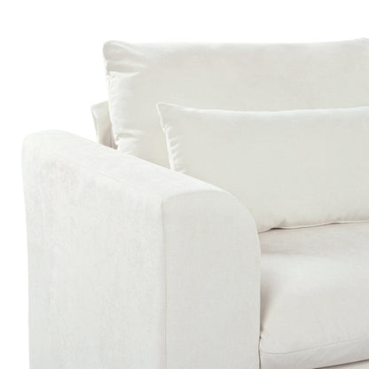 Canapé sectionnel 6 places en lin en forme de U avec 2 poufs de rangement amovibles pour le salon et les home cinémas