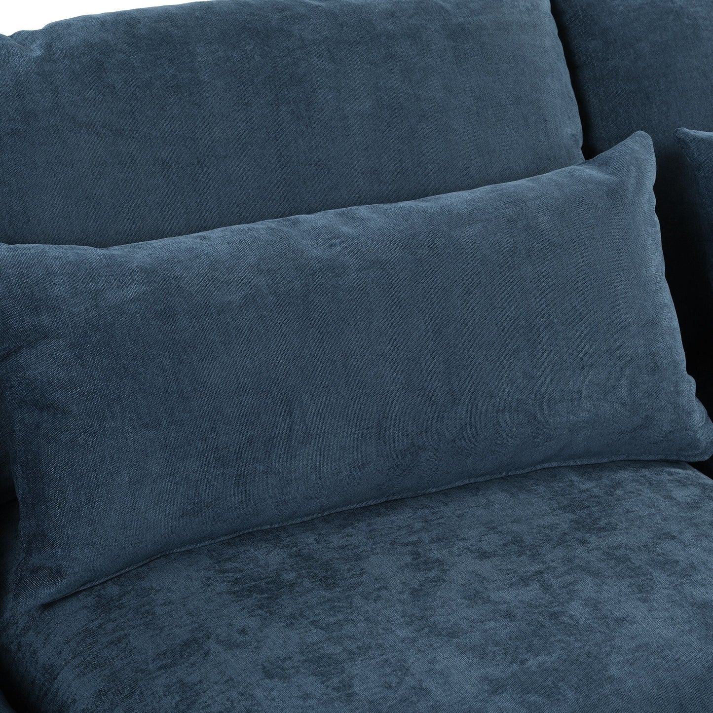 Canapé sectionnel 6 places en lin en forme de U avec 2 poufs de rangement amovibles pour le salon et les home cinémas