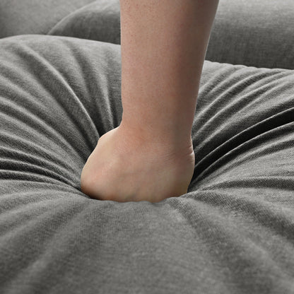 Canapé sectionnel 6 places en lin en forme de U avec 2 poufs de rangement amovibles pour le salon et les home cinémas