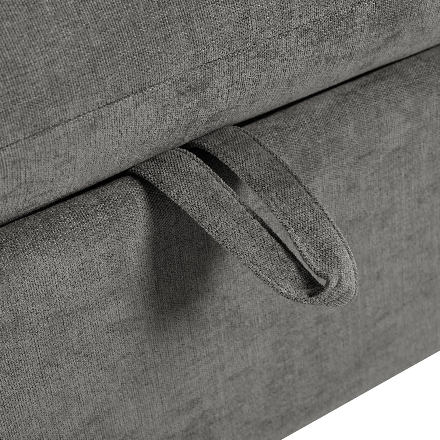 Canapé sectionnel 6 places en lin en forme de U avec 2 poufs de rangement amovibles pour le salon et les home cinémas