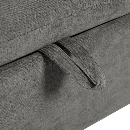 Canapé sectionnel 6 places en lin en forme de U avec 2 poufs de rangement amovibles pour le salon et les home cinémas