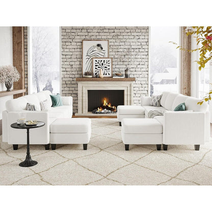 Canapé sectionnel modulaire en U - Canapé convertible 6 places avec mousse à mémoire de forme haute densité, canapé de salon moderne et confortable