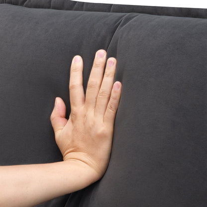 Canapé sectionnel en U avec coussins de taille, canapé symétrique rembourré 6 places, canapé-lit avec méridienne