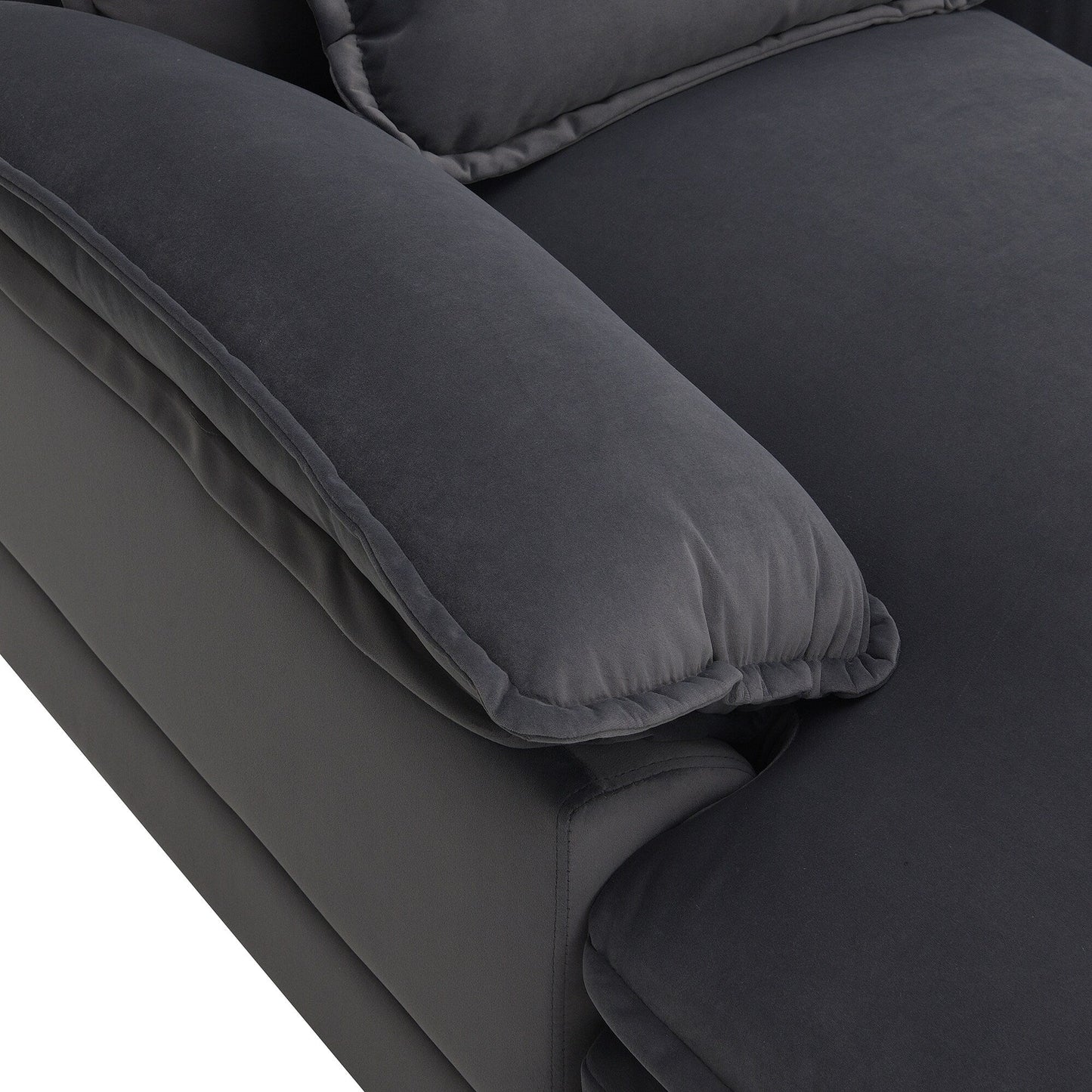 Canapé sectionnel en U avec coussins de taille, canapé symétrique rembourré 6 places, canapé-lit avec méridienne