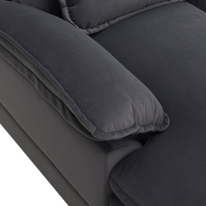 Canapé sectionnel en U avec coussins de taille, canapé symétrique rembourré 6 places, canapé-lit avec méridienne