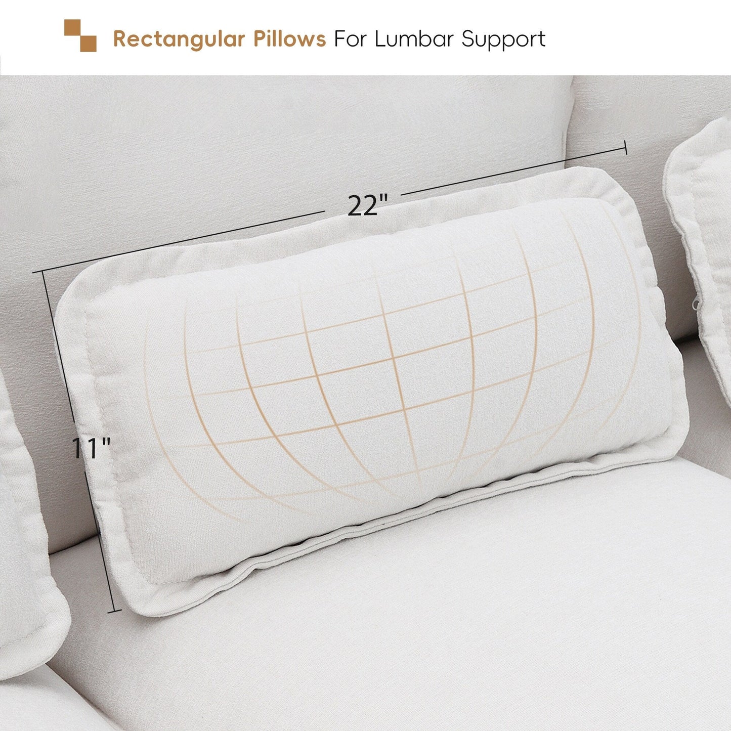 Canapé sectionnel en U avec coussins de taille, canapé symétrique rembourré 6 places, canapé-lit avec méridienne