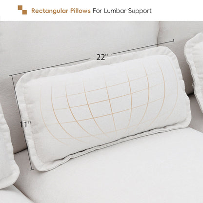 Canapé sectionnel en U avec coussins de taille, canapé symétrique rembourré 6 places, canapé-lit avec méridienne