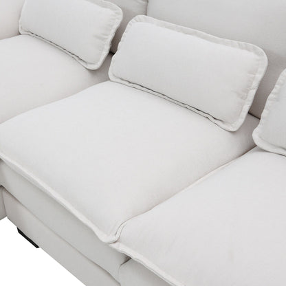 Canapé sectionnel en U avec coussins de taille, canapé symétrique rembourré 6 places, canapé-lit avec méridienne