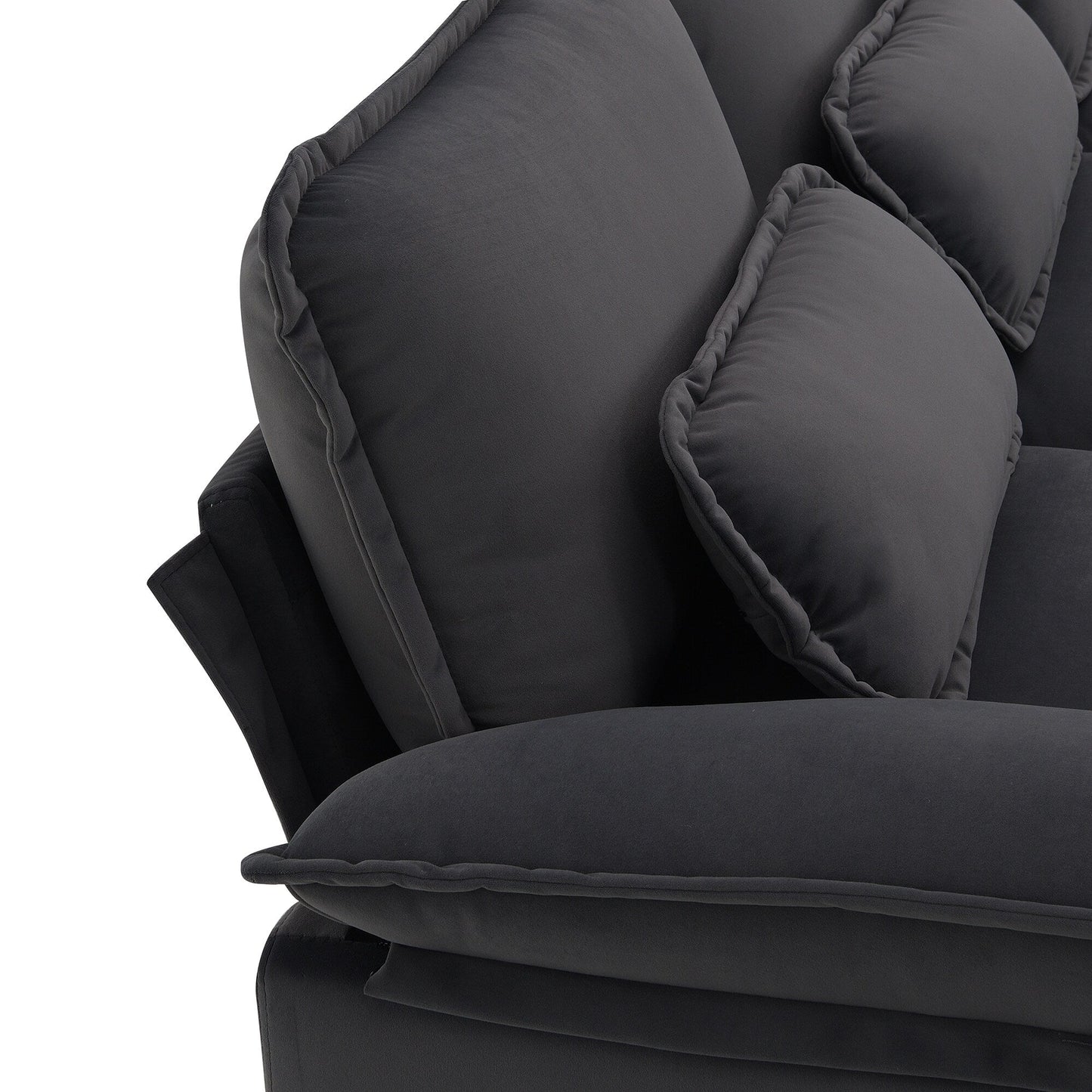 Canapé sectionnel en U avec coussins de taille, canapé symétrique rembourré 6 places, canapé-lit avec méridienne