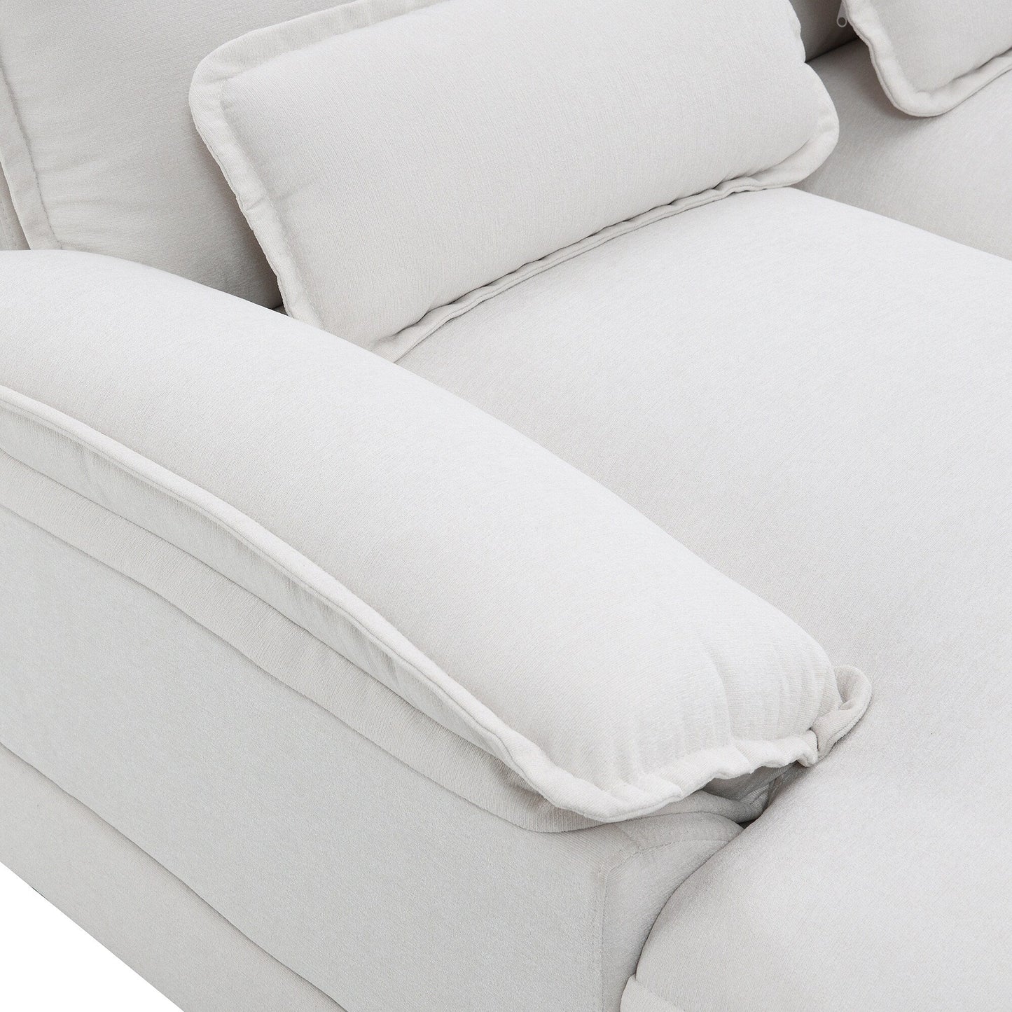 Canapé sectionnel en U avec coussins de taille, canapé symétrique rembourré 6 places, canapé-lit avec méridienne