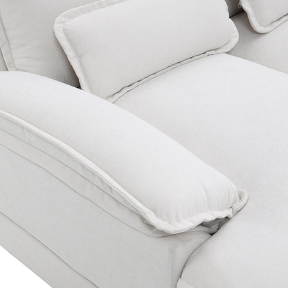 Canapé sectionnel en U avec coussins de taille, canapé symétrique rembourré 6 places, canapé-lit avec méridienne