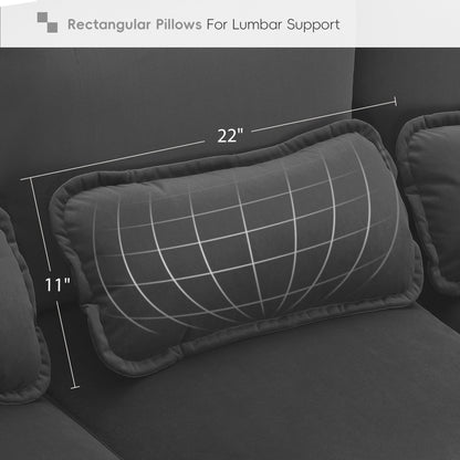 Canapé sectionnel en U avec coussins de taille, canapé symétrique rembourré 6 places, canapé-lit avec méridienne