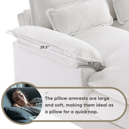 Canapé en U avec console, porte-gobelets et ports USB, mobilier d'intérieur symétrique rembourré, ensemble canapé-lit avec méridienne