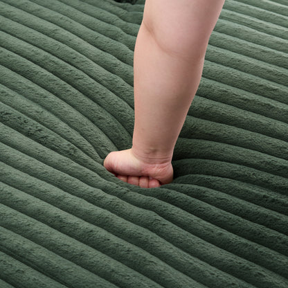 Fauteuils de salon rembourrés en peluche UIXE avec accoudoir droit et coussin lombaire