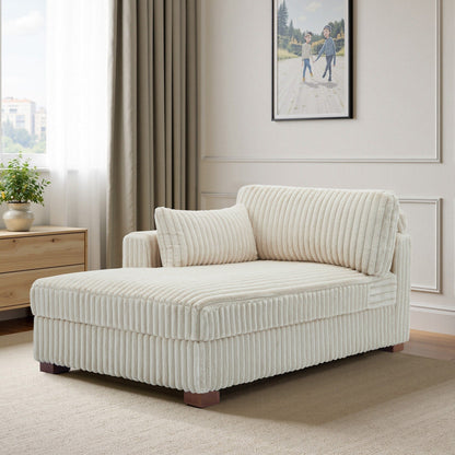 Fauteuils de salon rembourrés en peluche UIXE avec accoudoir droit et coussin lombaire