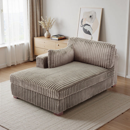 Fauteuils de salon rembourrés en peluche UIXE avec accoudoir droit et coussin lombaire