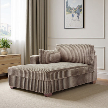 Fauteuils de salon rembourrés en peluche UIXE avec accoudoir droit et coussin lombaire