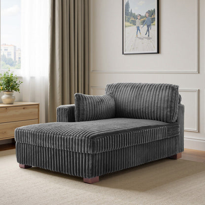 Fauteuils de salon rembourrés en peluche UIXE avec accoudoir droit et coussin lombaire