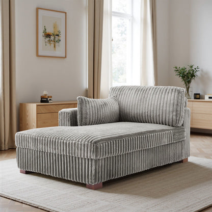 Fauteuils de salon rembourrés en peluche UIXE avec accoudoir droit et coussin lombaire