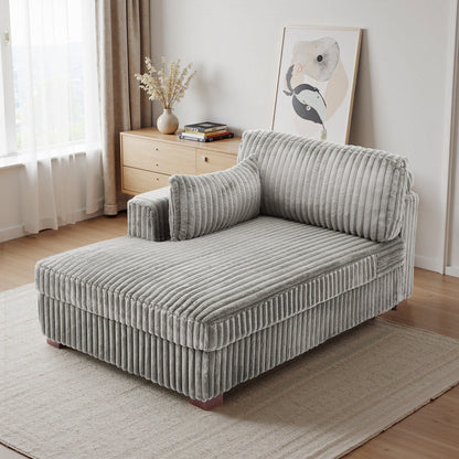 Fauteuils de salon rembourrés en peluche UIXE avec accoudoir droit et coussin lombaire