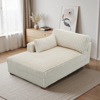 Fauteuils de salon rembourrés en peluche UIXE avec accoudoir droit et coussin lombaire