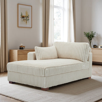 Fauteuils de salon rembourrés en peluche UIXE avec accoudoir droit et coussin lombaire