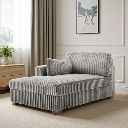 Fauteuils de salon rembourrés en peluche UIXE avec accoudoir droit et coussin lombaire