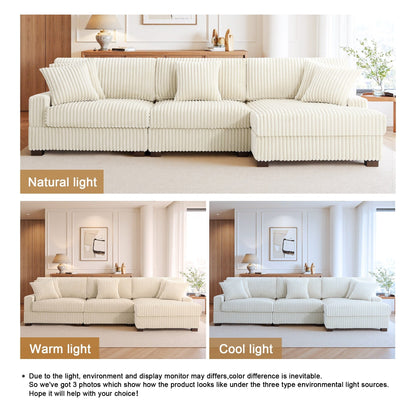 Canapé modulaire en forme de L en velours rembourré UIXE