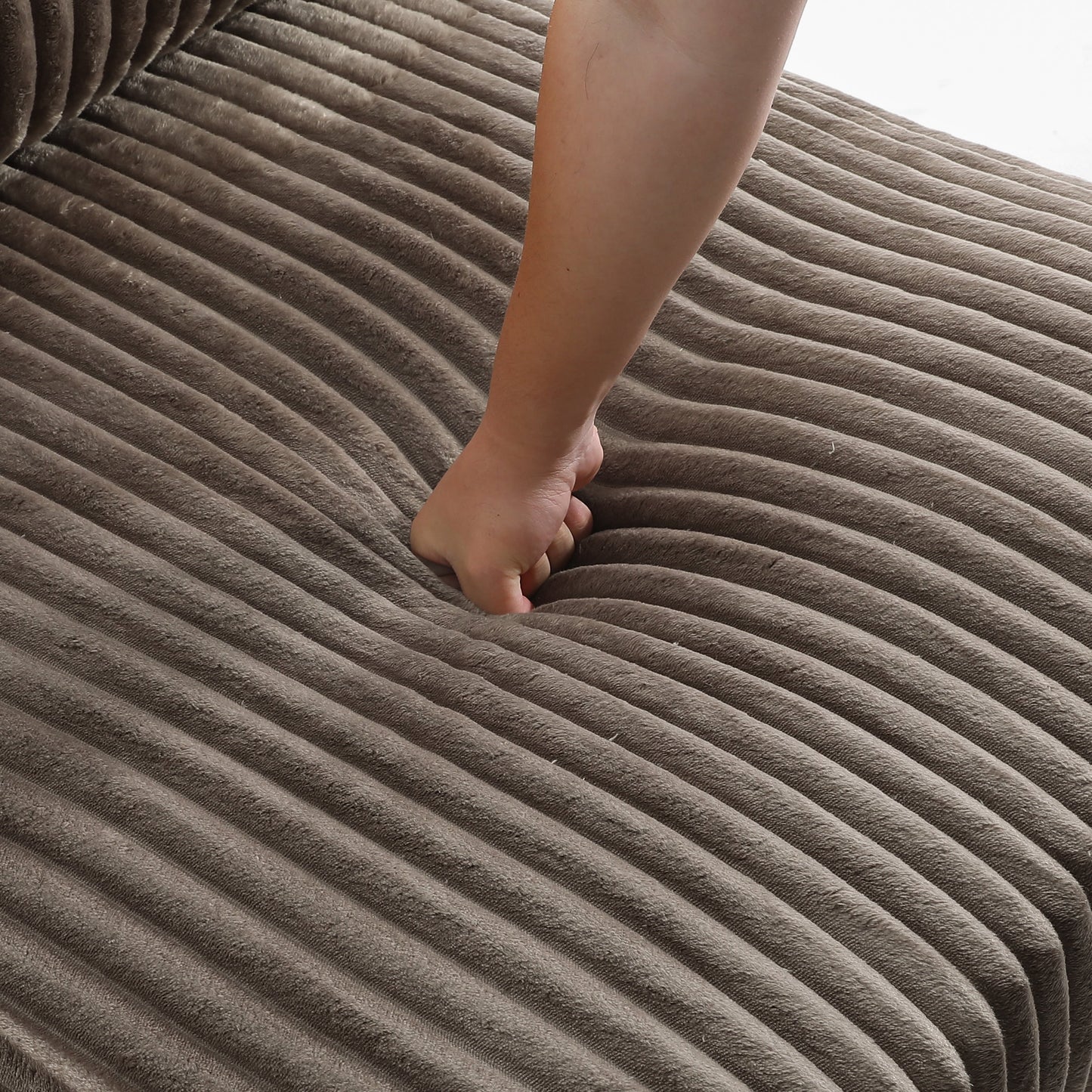 Canapé modulaire en forme de L en velours rembourré UIXE