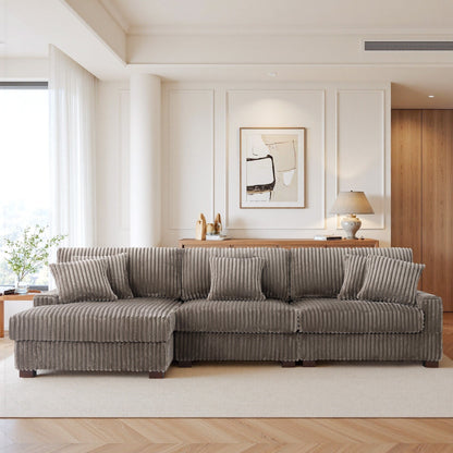 Canapé modulaire en forme de L en velours rembourré UIXE