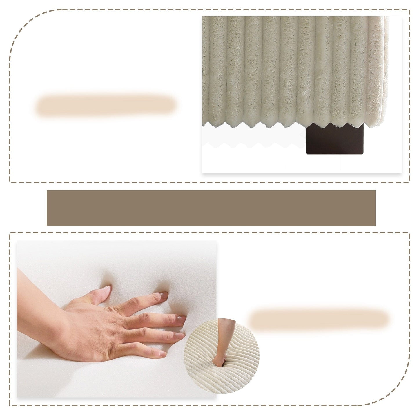 Canapé modulaire en forme de L en velours rembourré UIXE