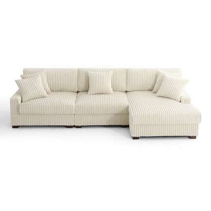 Canapé modulaire en forme de L en velours rembourré UIXE