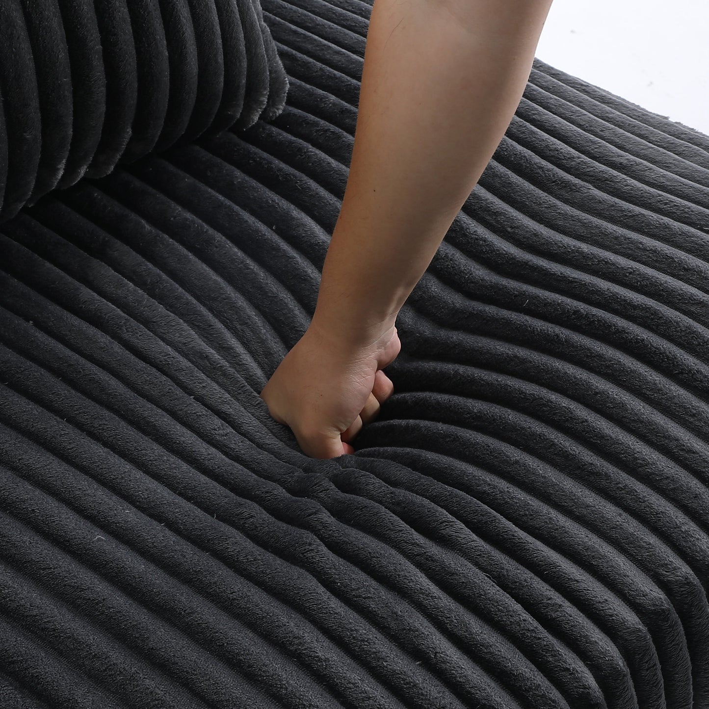 Canapé modulaire en forme de L en velours rembourré UIXE