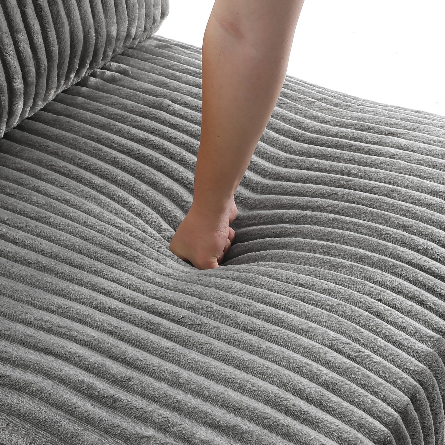 Canapé modulaire en forme de L en velours rembourré UIXE