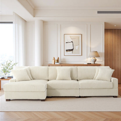 Canapé modulaire en forme de L en velours rembourré UIXE