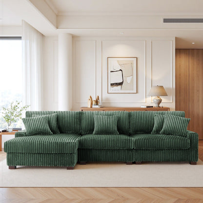 Canapé modulaire en forme de L en velours rembourré UIXE