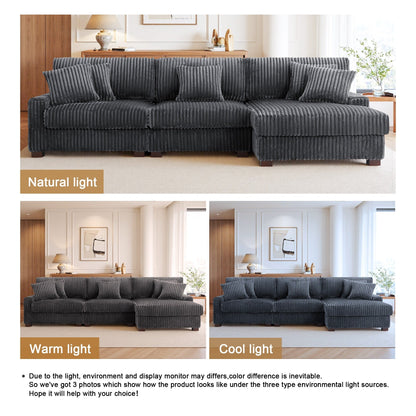 Canapé modulaire en forme de L en velours rembourré UIXE