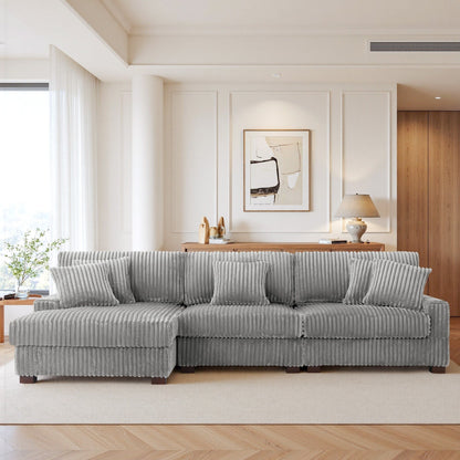 Canapé modulaire en forme de L en velours rembourré UIXE