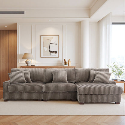 Canapé modulaire en forme de L en velours rembourré UIXE