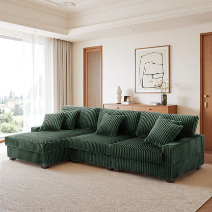 Canapé modulaire en forme de L en velours rembourré UIXE