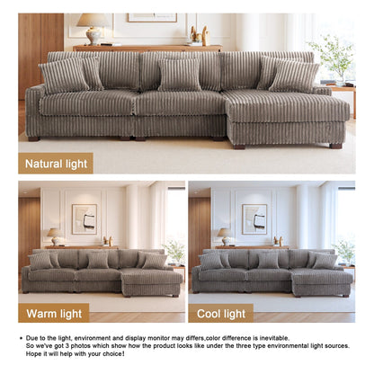 Canapé modulaire en forme de L en velours rembourré UIXE