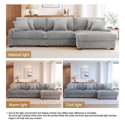 Canapé modulaire en forme de L en velours rembourré UIXE