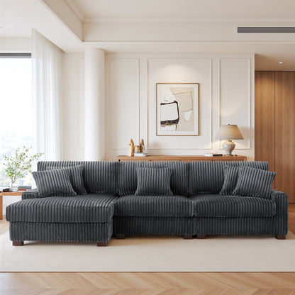 Canapé modulaire en forme de L en velours rembourré UIXE