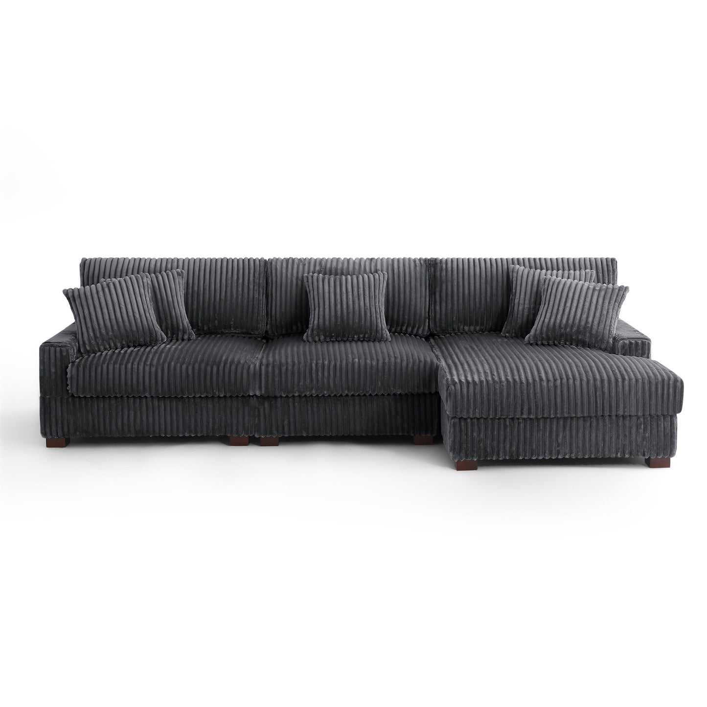 Canapé modulaire en forme de L en velours rembourré UIXE