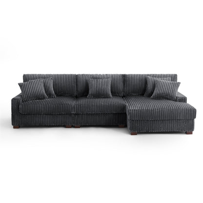 Canapé modulaire en forme de L en velours rembourré UIXE