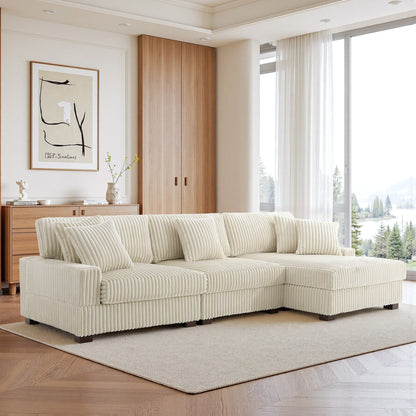 Canapé modulaire en forme de L en velours rembourré UIXE