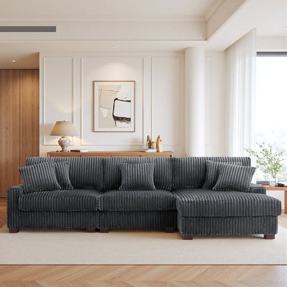 Canapé modulaire en forme de L en velours rembourré UIXE